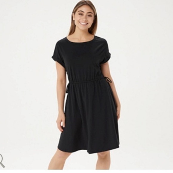 AnyBody Other - NWt AnyBody L Cozy Knit Cinched Waist Dress Black #75147